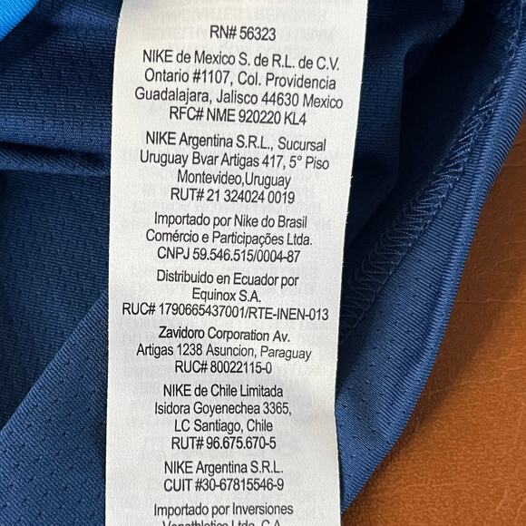 Nike Blue Pattern Short Sleeve V Neck Polo Shirt Size XL X-Large Soccer - Picture 6 of 8